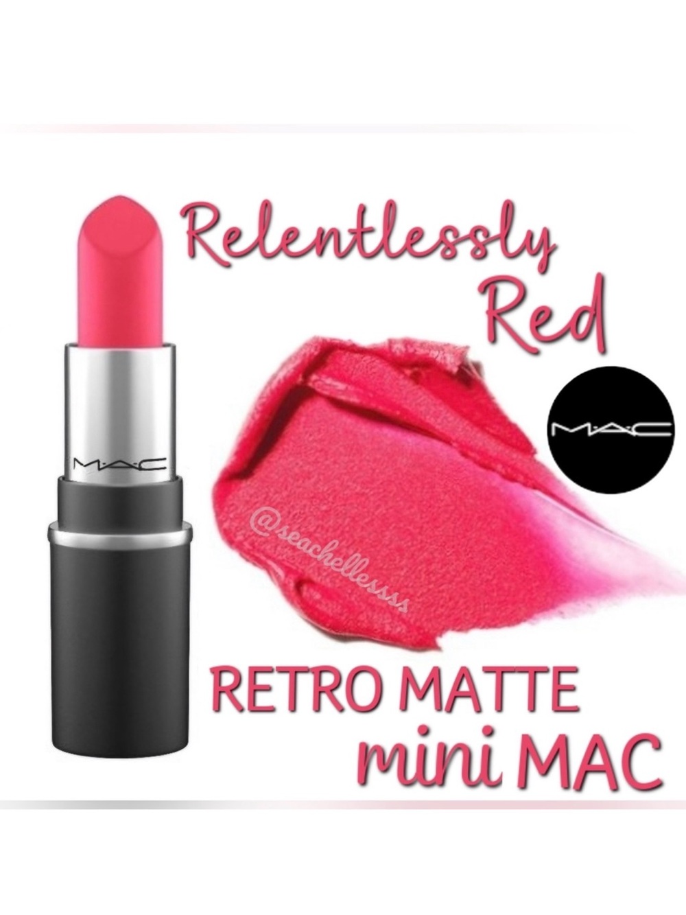 MAC Cosmetics Retro Matte Mini Lipstick Relentlessly Red Brand New In Box